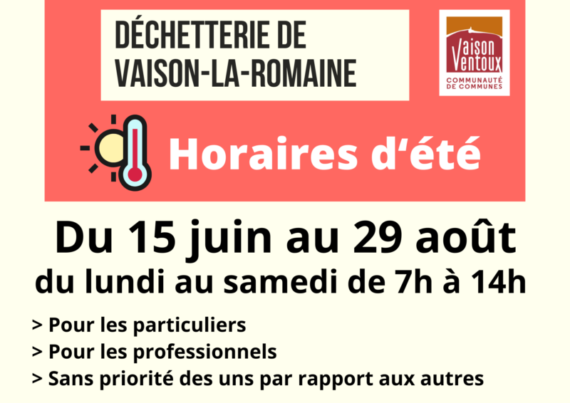 Déchetterie, nouveaux horaires !