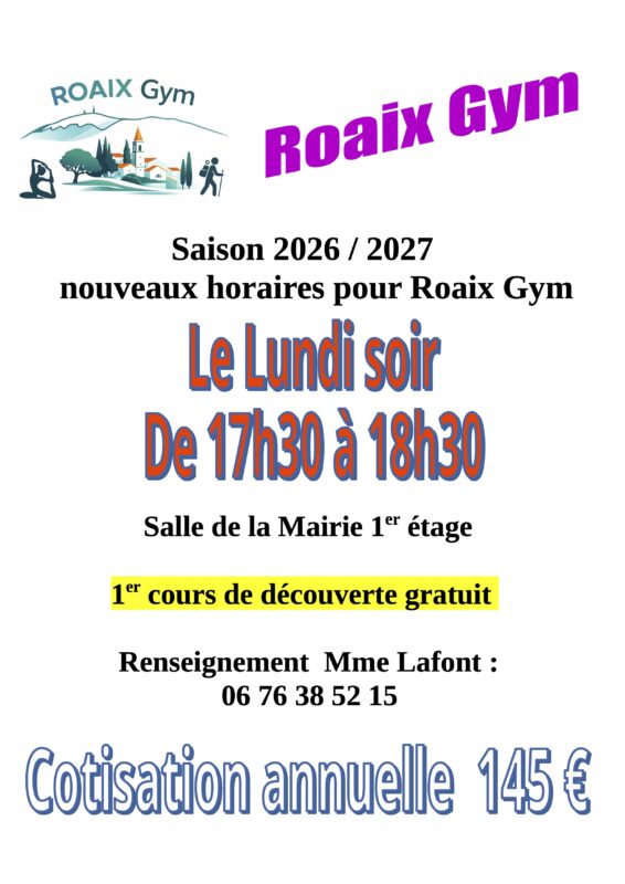 L’association Roaix-Gym !
